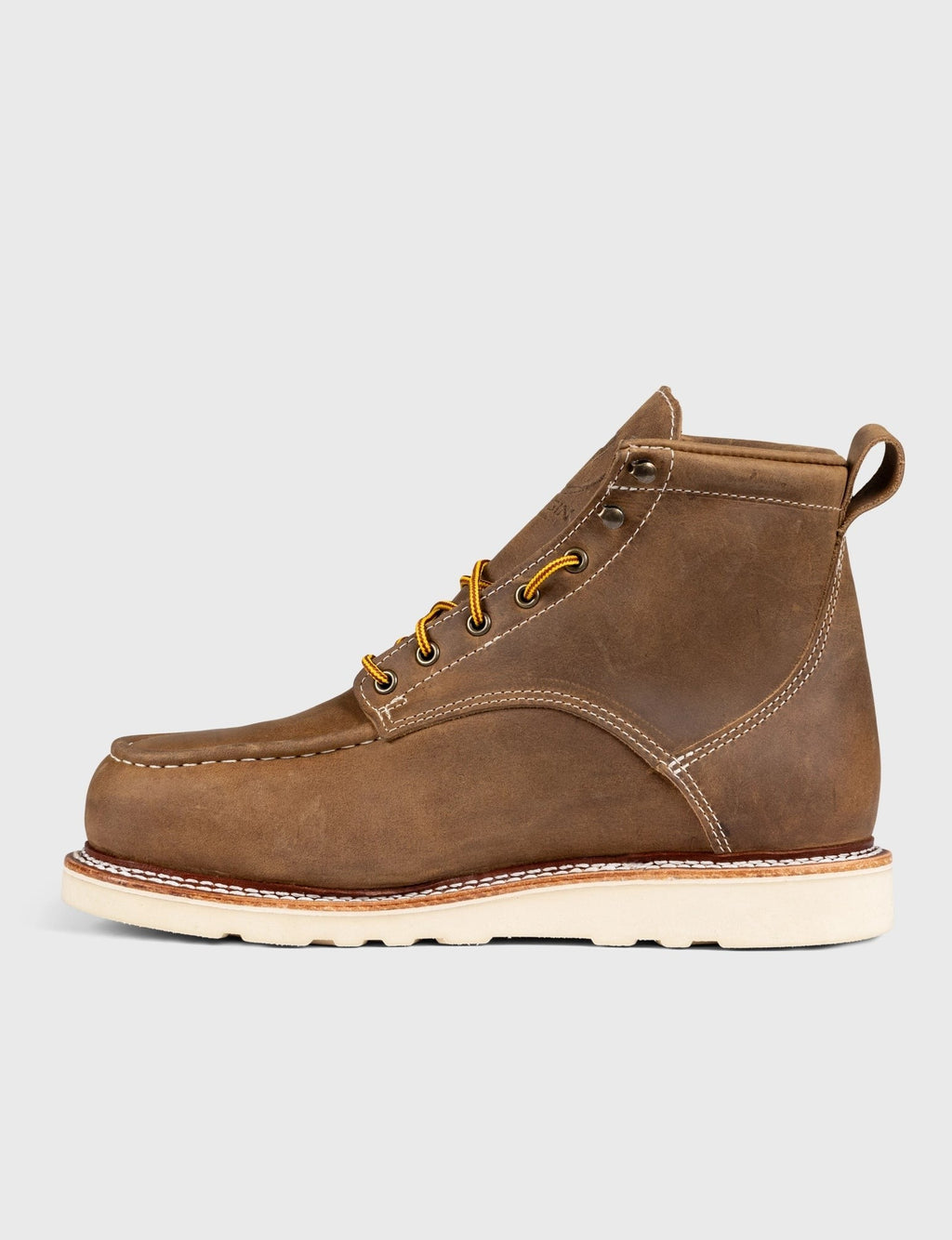 MAINE MOC STEEL TOE BOOT 6" - NATURAL WEDGE SOLE