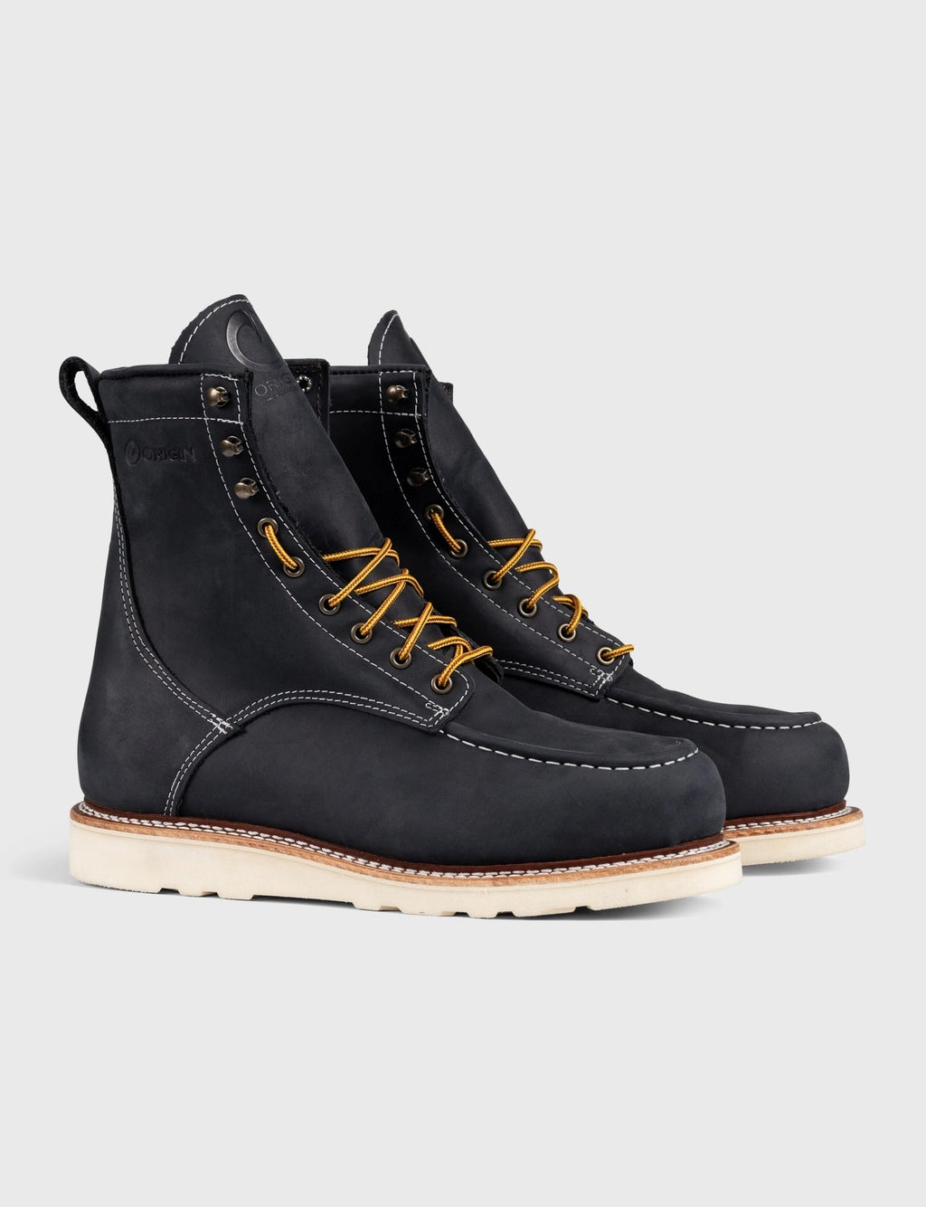MAINE MOC STEEL TOE BOOT 8" - NATURAL WEDGE SOLE