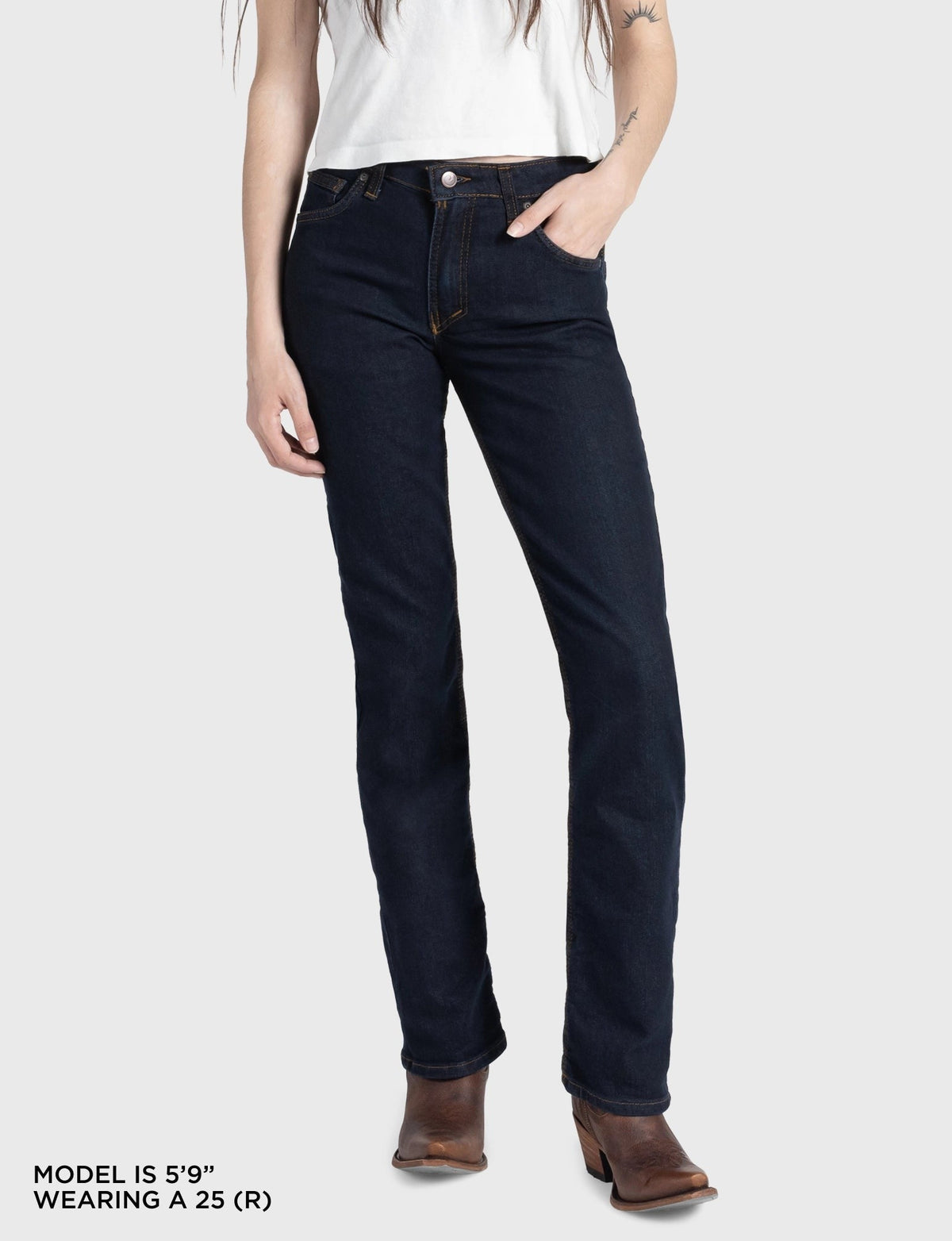Women's Mid Rise Boot Cut Delta Flex Denim Jean