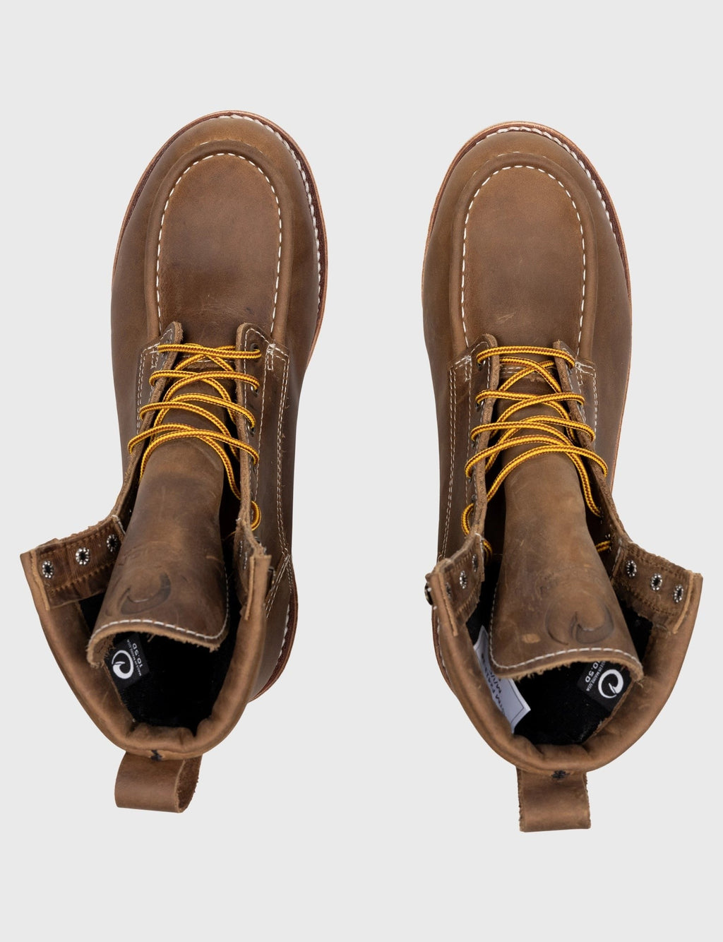 MAINE MOC STEEL TOE BOOT 8" - NATURAL WEDGE SOLE