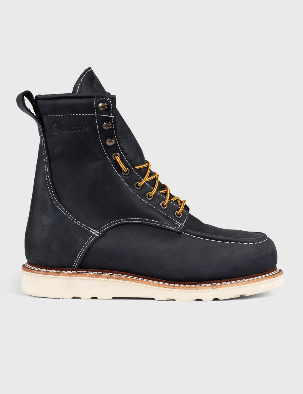 MAINE MOC STEEL TOE BOOT 8" - NATURAL WEDGE SOLE