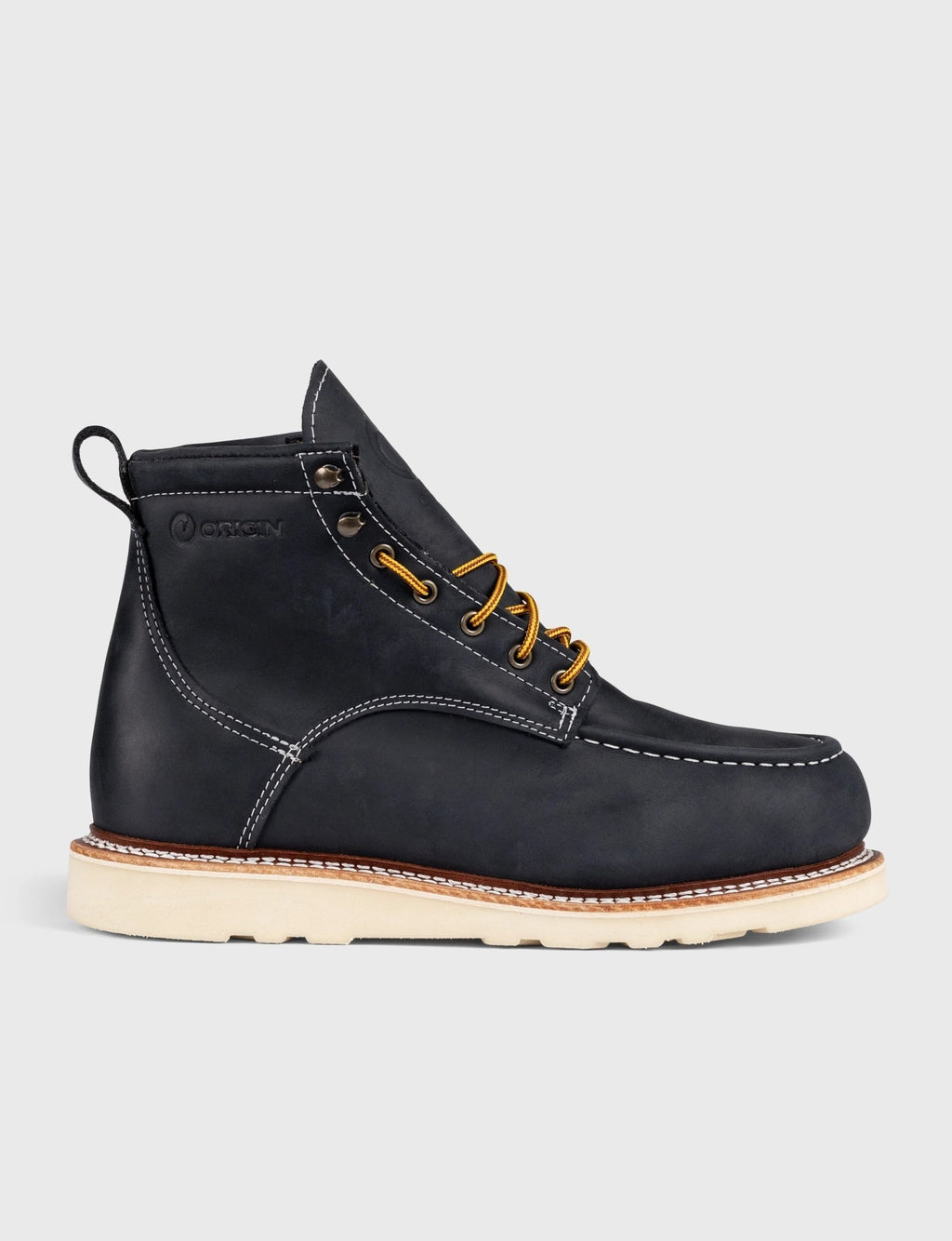 MAINE MOC STEEL TOE BOOT 6" - NATURAL WEDGE SOLE