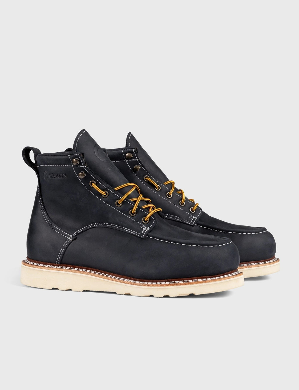 MAINE MOC STEEL TOE BOOT 6" - NATURAL WEDGE SOLE