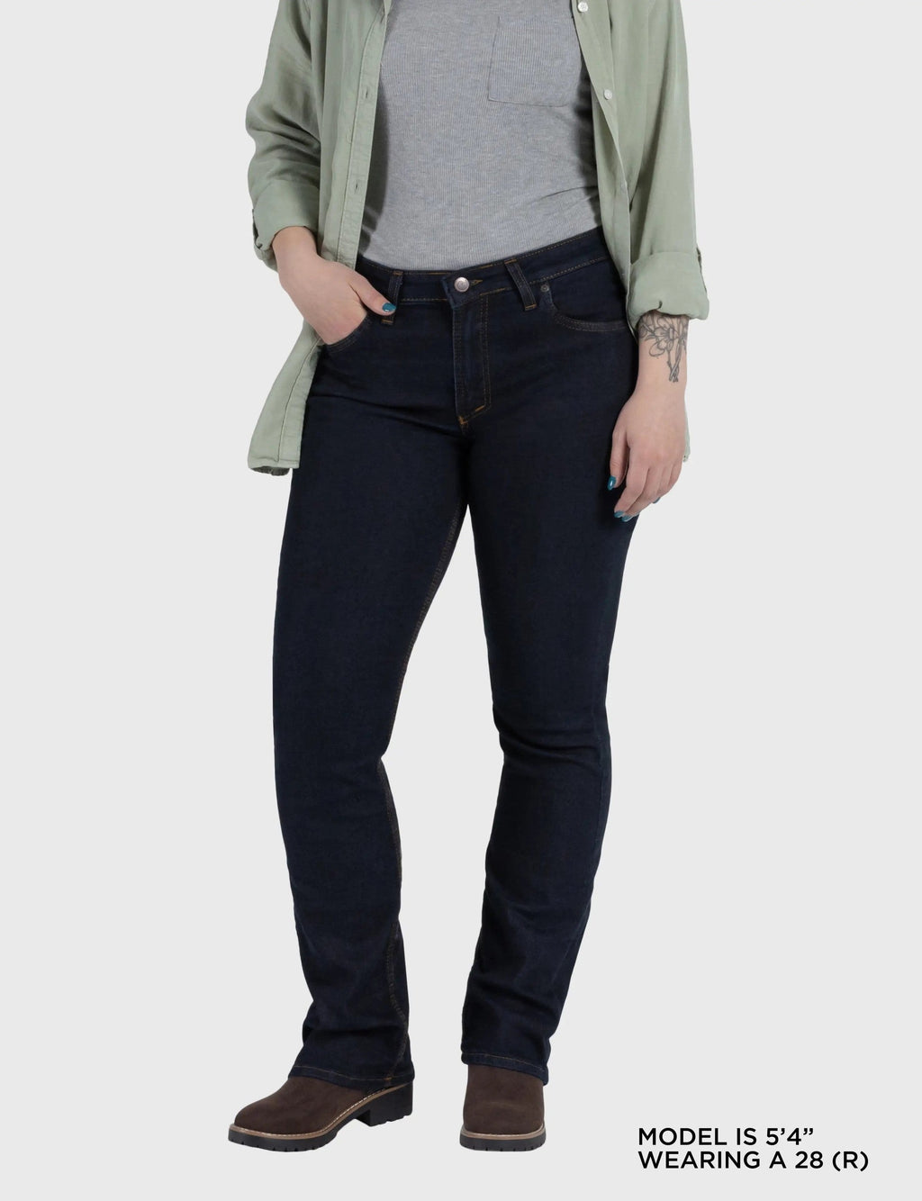 Women's Mid Rise Boot Cut Delta Flex Denim Jean