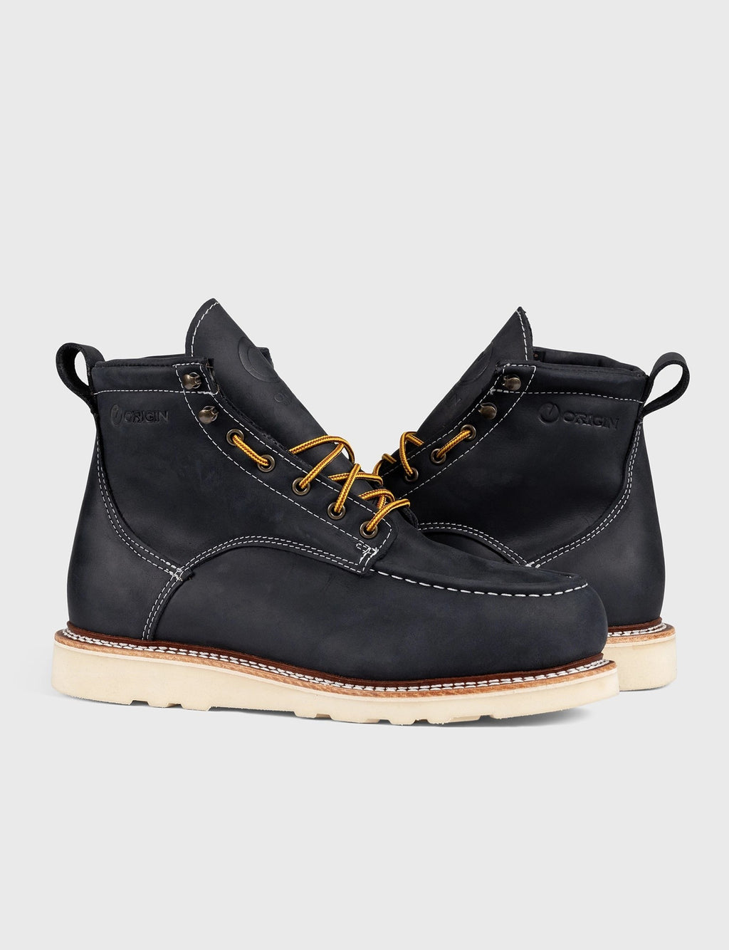 MAINE MOC STEEL TOE BOOT 6" - NATURAL WEDGE SOLE