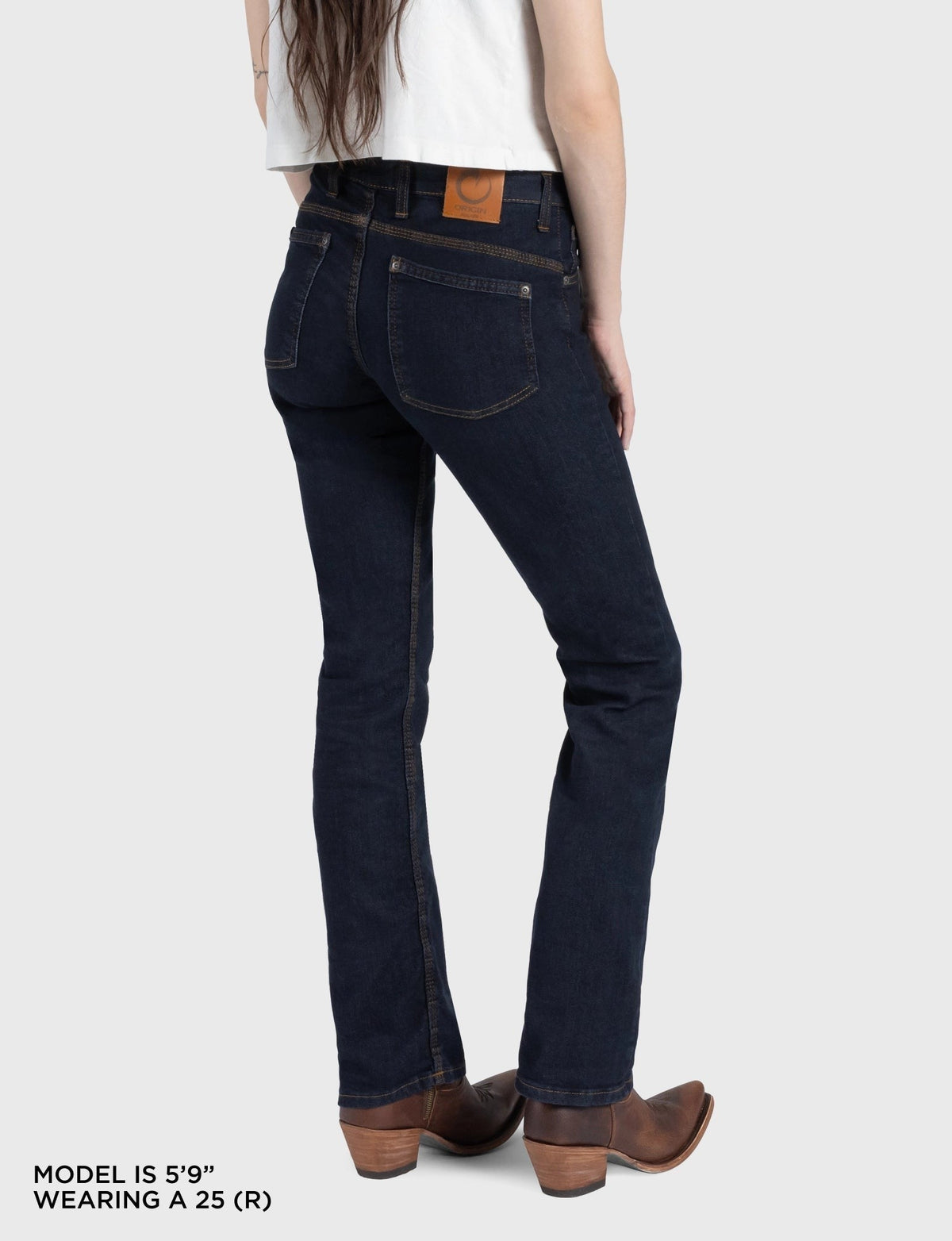 Women's Mid Rise Boot Cut Delta Flex Denim Jean
