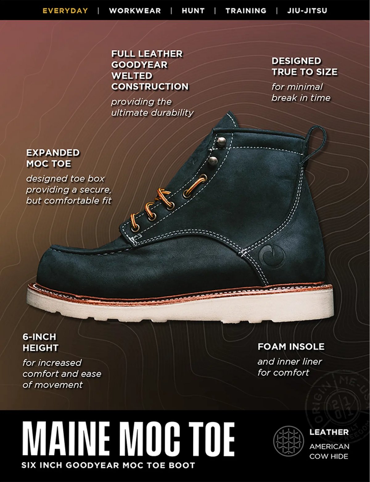 MAINE MOC TOE BOOT - NATURAL WEDGE SOLE